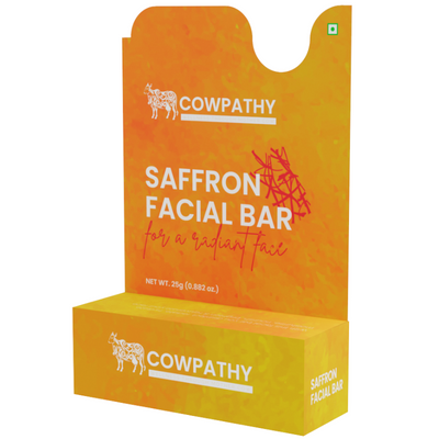 Cowpathy Facial Soap/Bar for girls/women with Herbs, Saffron, Sandal, Aloe Vera and Camphor Facial Soap Bar Cleanses, Tones, Moisturizes ,25 gm | UzonKart