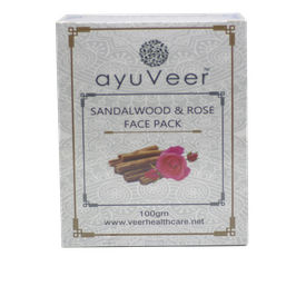 Sandalwood and Rose Face Pack Powder | Skin Toner, Tan, Acne, Scars | Uzon Kart
