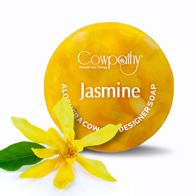 Cowpathy Jasmine Soap for skin glowing,Smoother and Moisturised- for Men Women with Warm Fragrance Smoother and Moisturized Skin Bath Soaps -100g | UzonKart