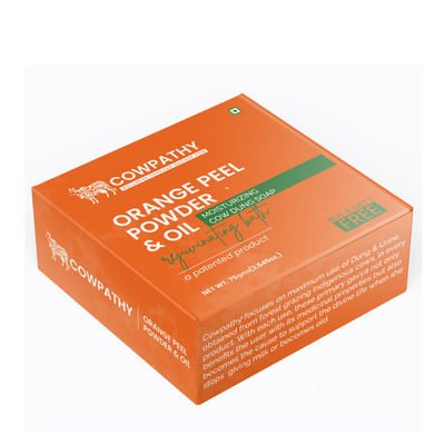 Cowpathy Ayurvedic Cow dung Orange Bath  Soap for skin Anti Ageing , Skin lightening, Fresh skin 100 % Herbal|Natural Orange peel powder & orange oil -75 gm | UzonKart |
